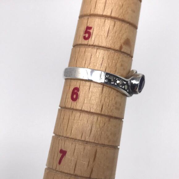 Vintage Thailand Purple Stone Ring Size 5.5  925 Sterling Silver - Picture 5 of 5